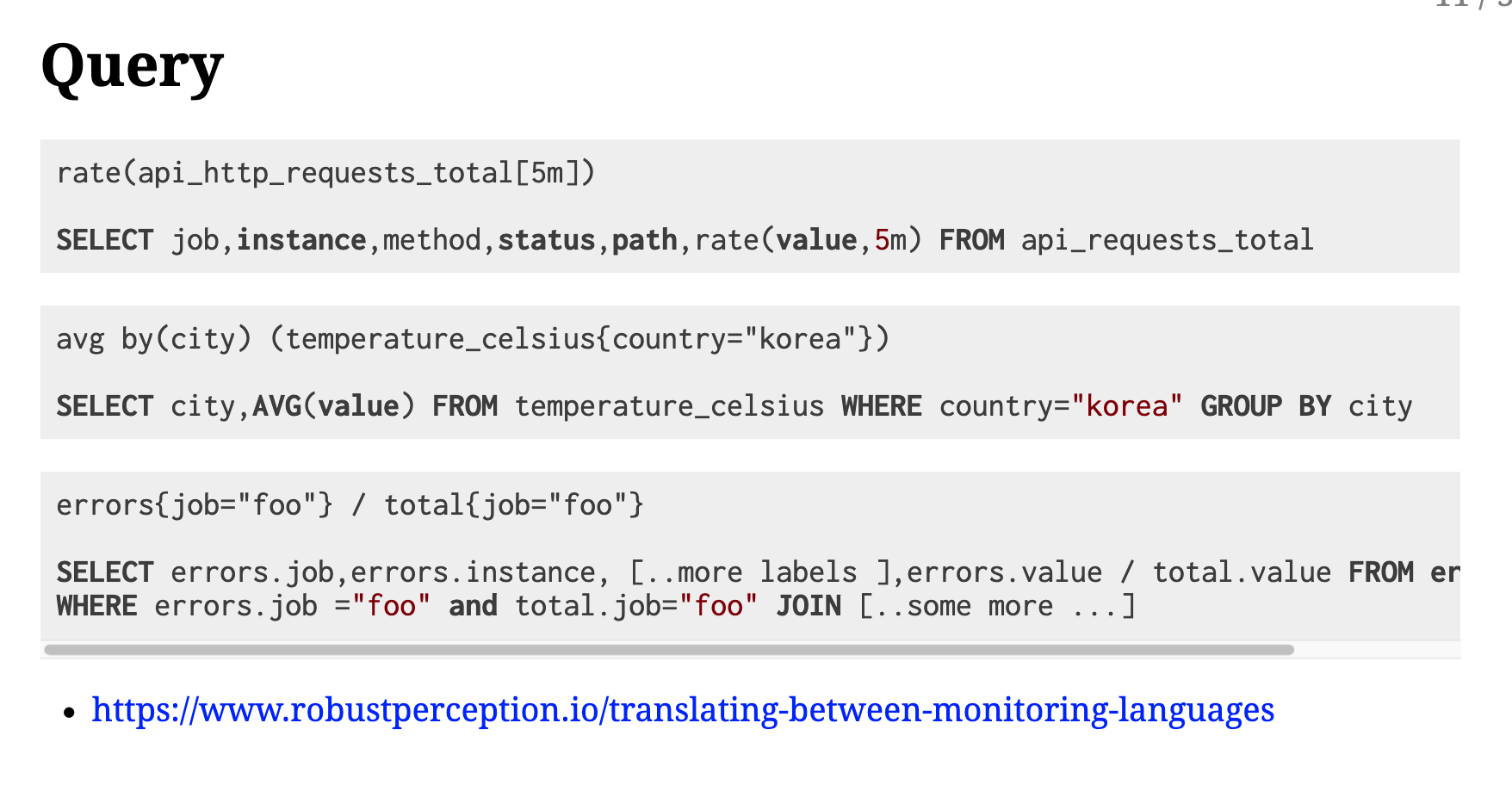 slide: query